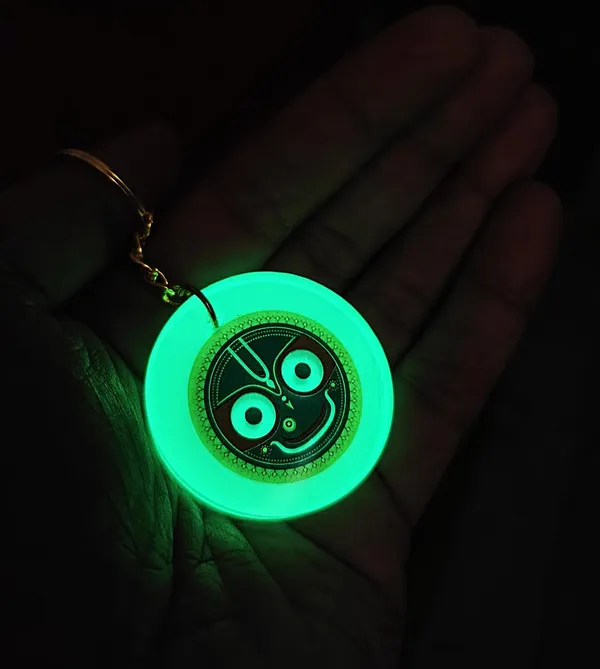 Green_Resin_Keychain_With_Chain