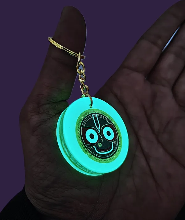 Blue_Resin_Keychain_With_Spiritual_Design