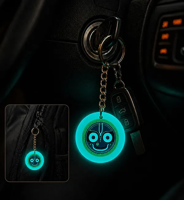 Blue_Resin_Keychain_With_Spiritual_Design
