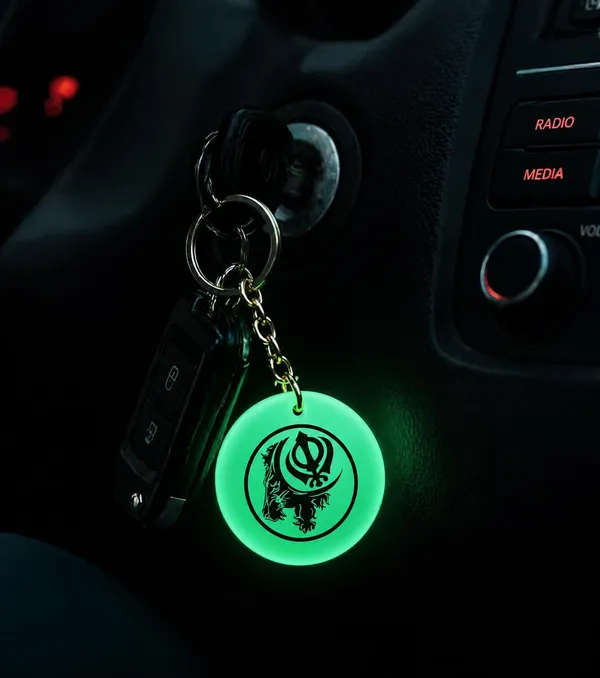Green_Resin_Sikh_Symbol_Keychain