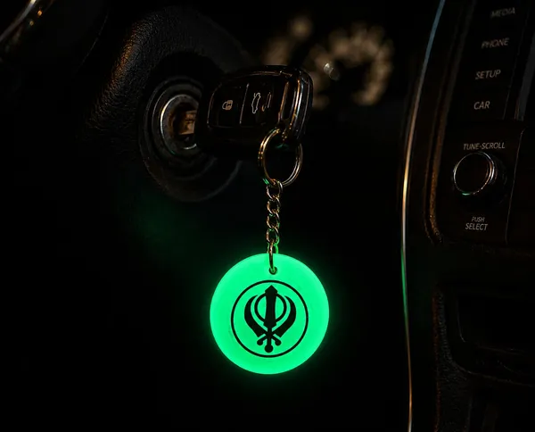 Green_Resin_Sikh_Symbol_Keychain