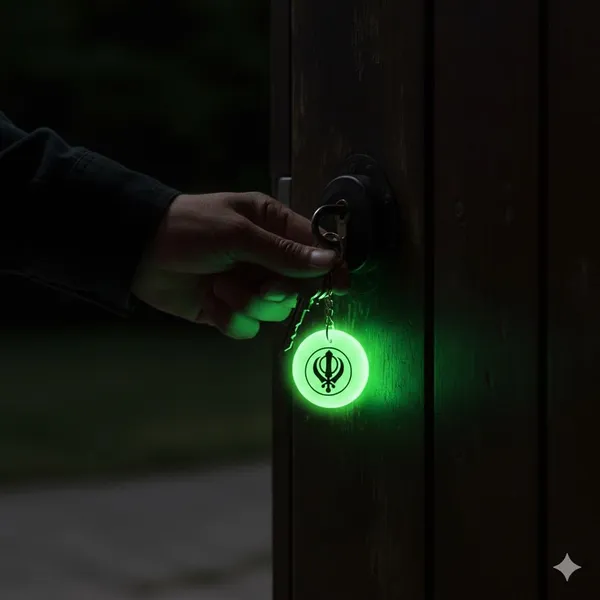 Green_Resin_Sikh_Symbol_Keychain