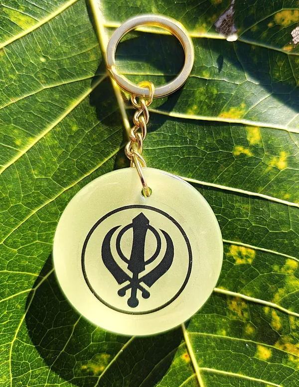 Green_Resin_Sikh_Symbol_Keychain