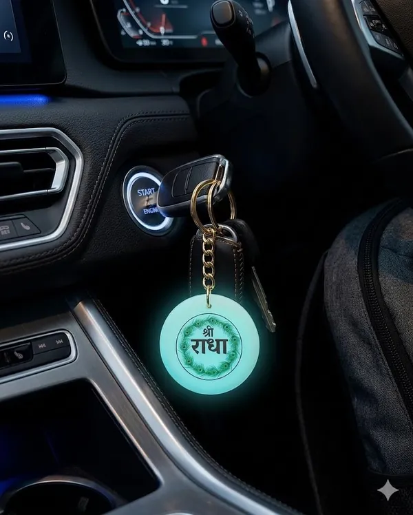 Blue_Resin_Keychain_With_Spiritual_Design