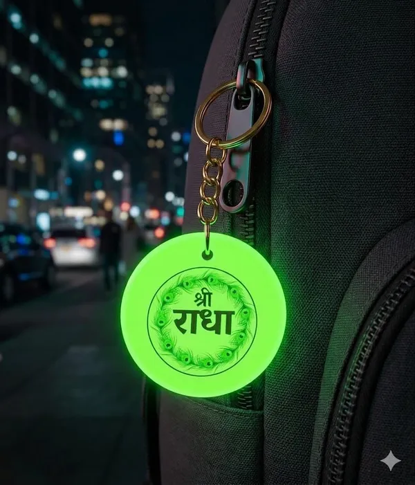 Green_Resin_Keychain_With_Spiritual_Design