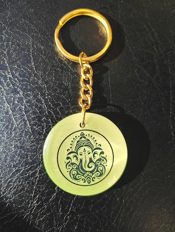 Green_Resin_Ganesh_Ji_Keychain
