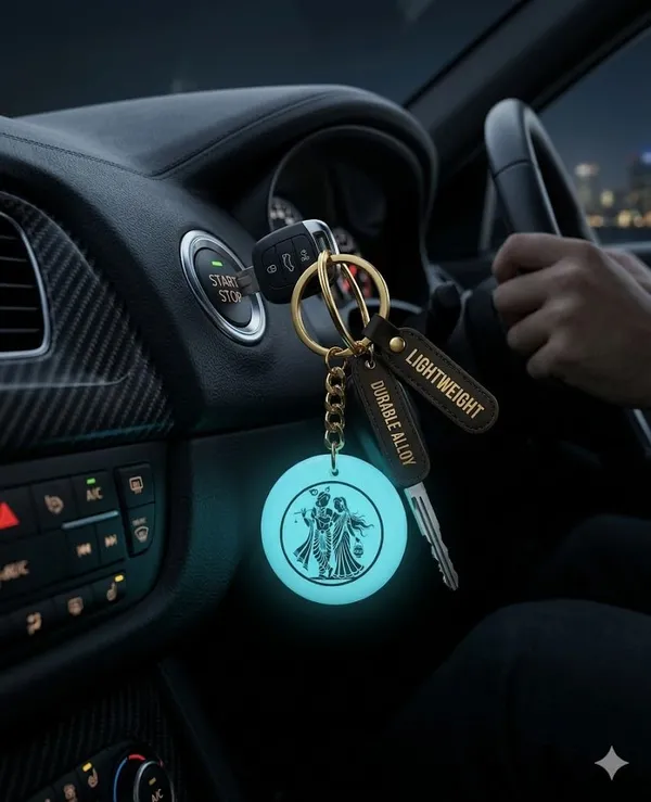 Blue_Resin_Keychain_With_Spiritual_Design