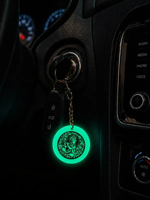 Green_Resin_Keychain_With_Spiritual_Design