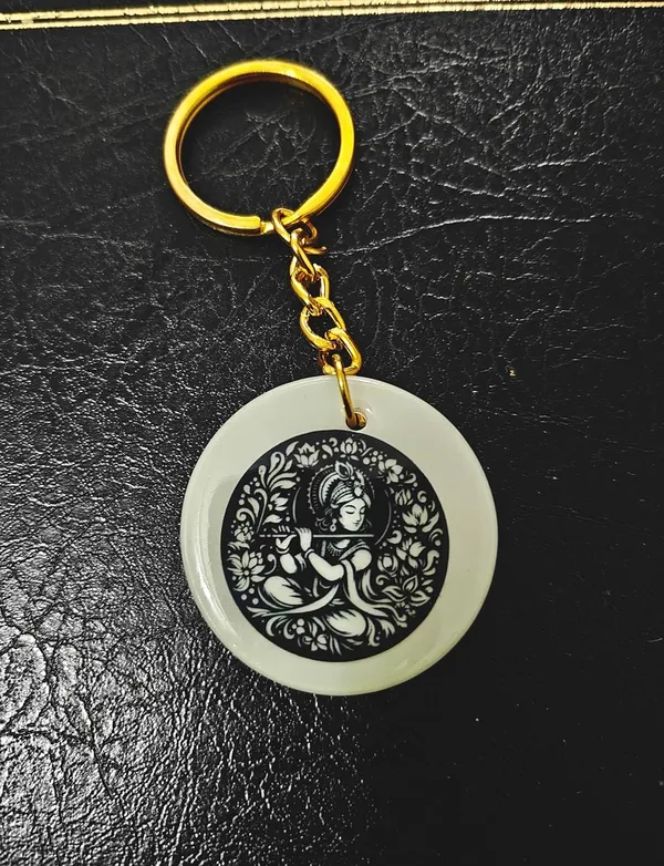 Blue_Resin_Keychain_With_Spiritual_Design