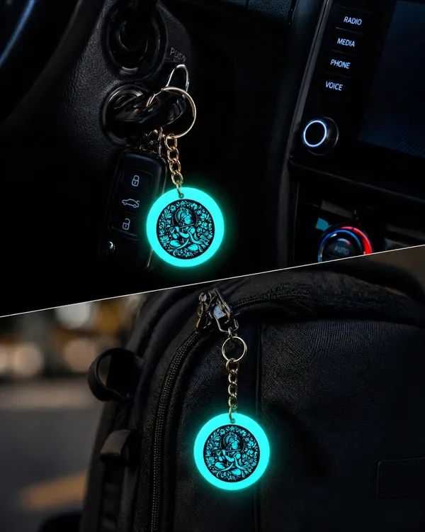 Blue_Resin_Keychain_With_Spiritual_Design