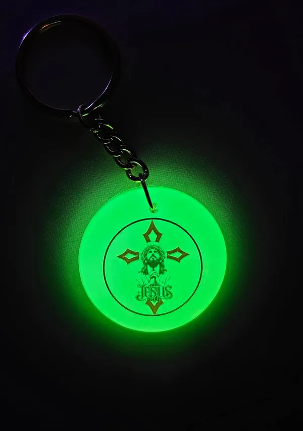 Green_Resin_Glow_In_The_Dark_Cross_Keychain