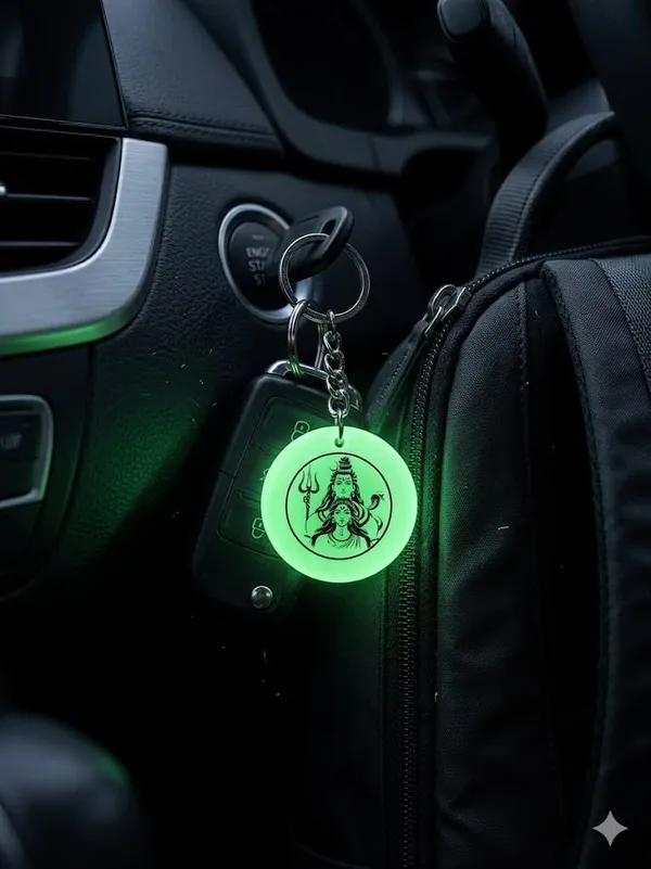 Green_Resin_Keychain_With_Spiritual_Design