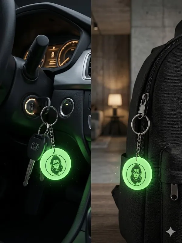 Green_Resin_Keychain_With_Chain