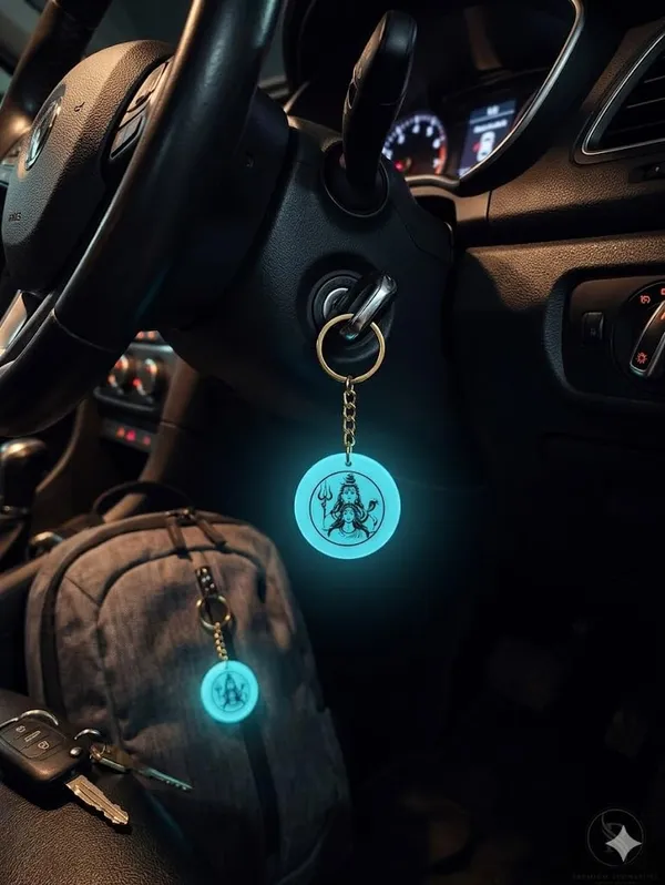Blue_Resin_Keychain_With_Spiritual_Design
