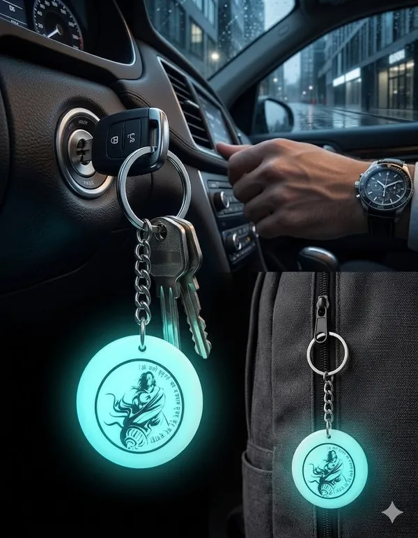 Blue_Resin_Keychain_With_Spiritual_Design