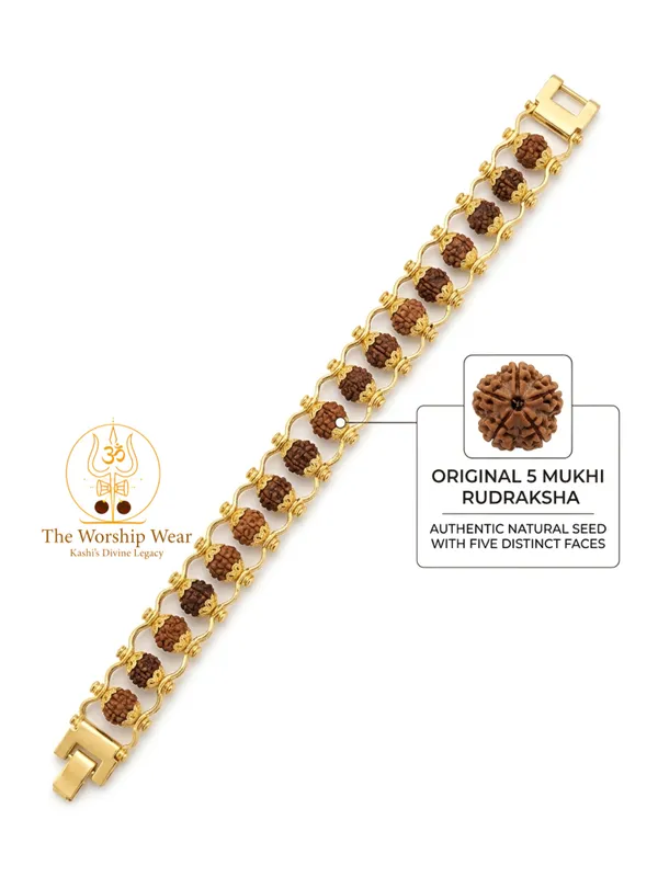 Gold_Plated_Modern_Rudraksha_Bracelet_-_Natural_5_Mukhi_Beads