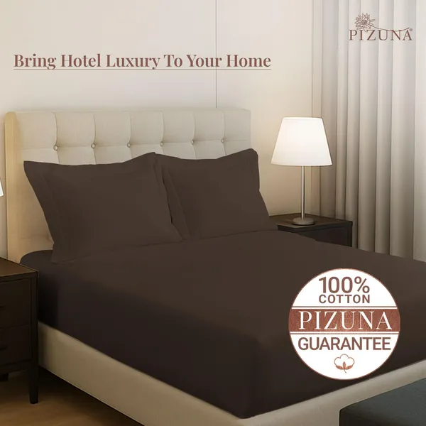 Cotton_Solid_New_Dark_Brown_Queen_Fitted_Bedsheet