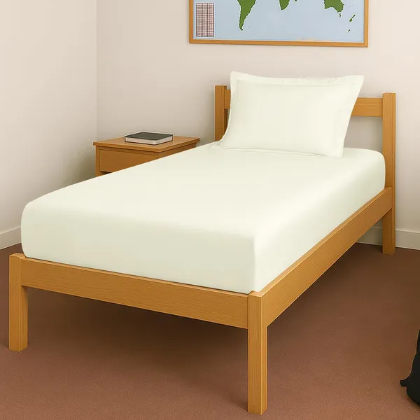 Cotton_Solid_Off_White_Single_Fitted_Bedsheet
