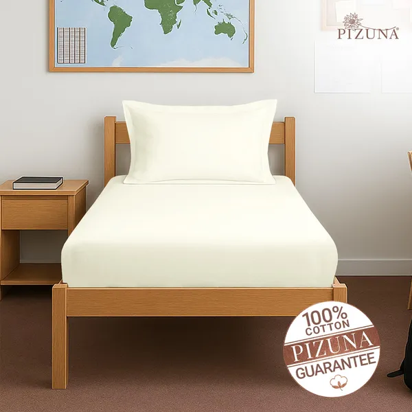 Cotton_Solid_Off_White_Single_Fitted_Bedsheet