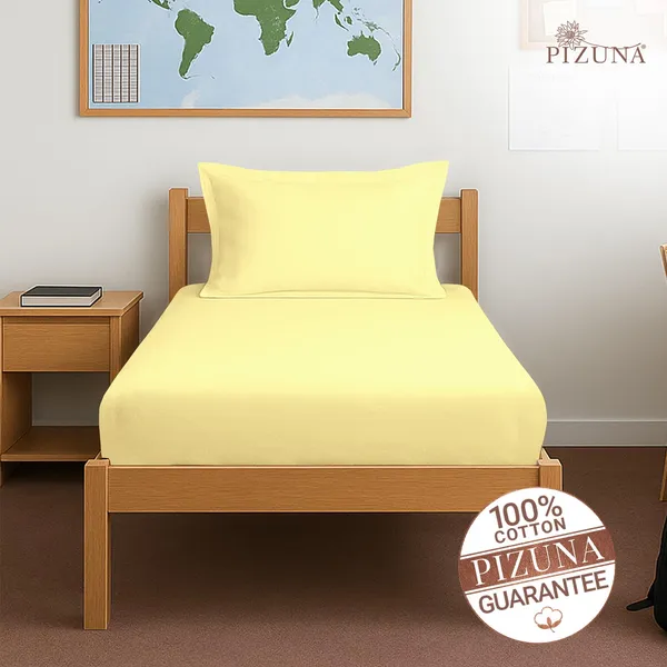 Cotton_Solid_Mellow_Yellow_Single_Fitted_Bedsheet