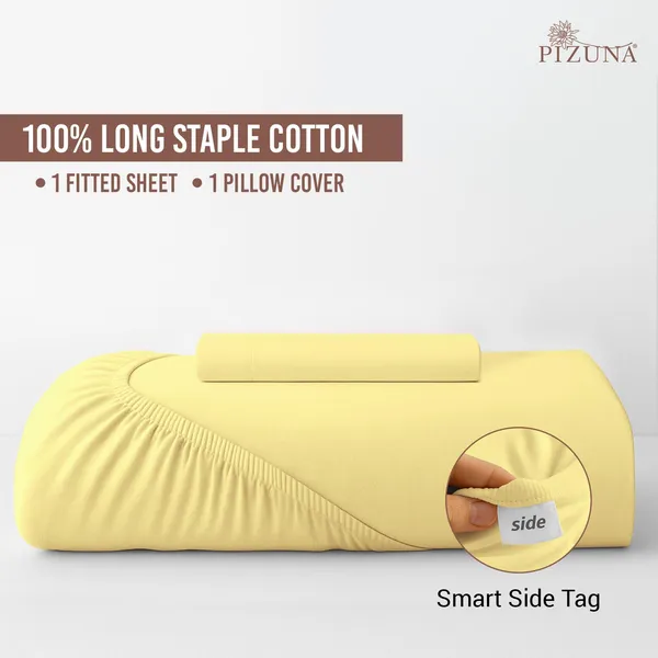 Cotton_Solid_Mellow_Yellow_Single_Fitted_Bedsheet