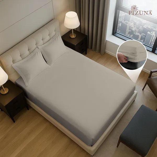 Cotton_Solid_Simply_Taupe_Queen_Fitted_Bedsheet