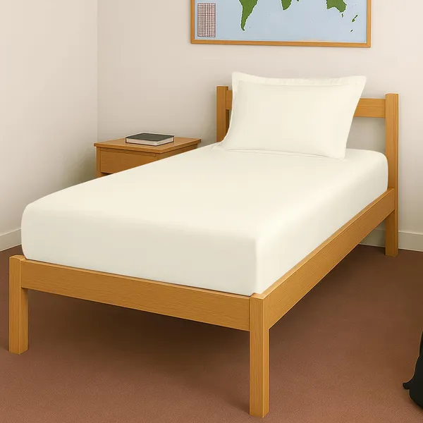 Cotton_Sateen_Solid_New_Ivory_Single_Fitted_Bedsheet