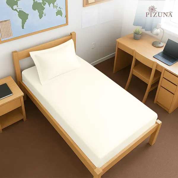 Cotton_Sateen_Solid_New_Ivory_Single_Fitted_Bedsheet