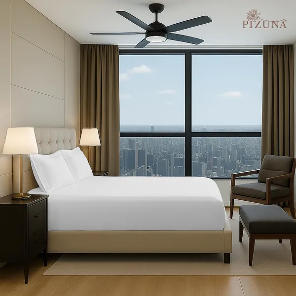 Pizuna_100%_Cotton_Solid_White_King_Fitted_Bedsheet