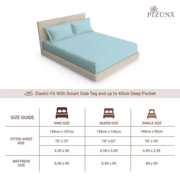 Pizuna_100%_Cotton_Solid_Baby_Blue_Queen_Fitted_Bedsheet_Set