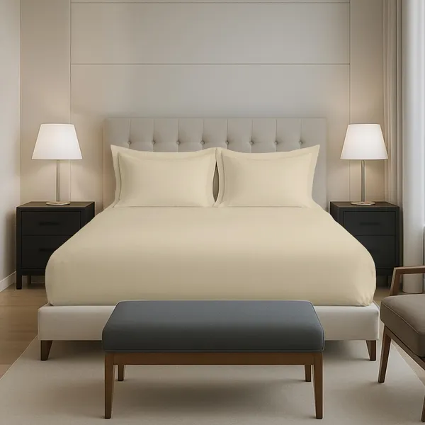 Cotton_Solid_Beige_King_Fitted_Bedsheet