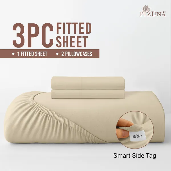 Cotton_Solid_Beige_King_Fitted_Bedsheet