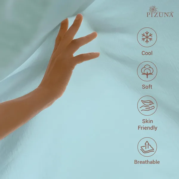 Pizuna_100%_Cotton_Solid_Baby_Blue_King_Fitted_Bedsheet