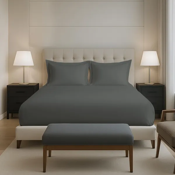 Cotton_Solid_Dark_Grey_Queen_Fitted_Bedsheet