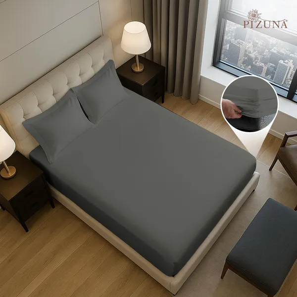 Cotton_Solid_Dark_Grey_Queen_Fitted_Bedsheet