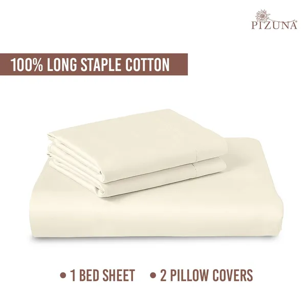 Cotton_Solid_Ivory_Queen_Flat_Bedsheet