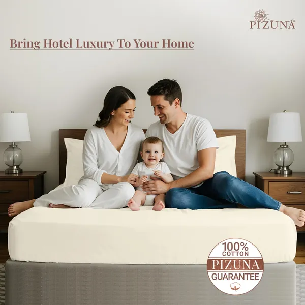 Cotton_Solid_Ivory_Queen_Flat_Bedsheet
