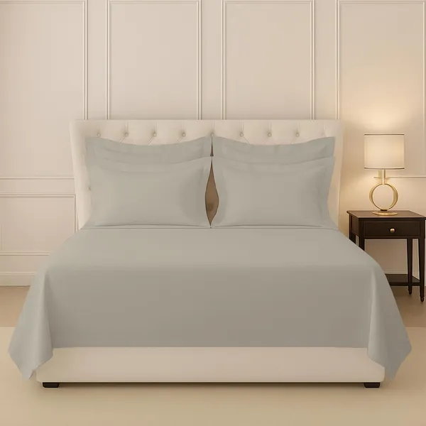 Pizuna_100%_Long_Staple_Cotton_Solid_Simply_Taupe_Super_King_Flat_Bedsheet
