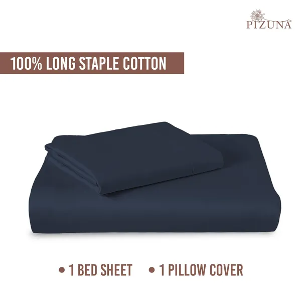 Cotton_Solid_Dark_Blue_Single_Flat_Bedsheet_With_Pillow_Cover