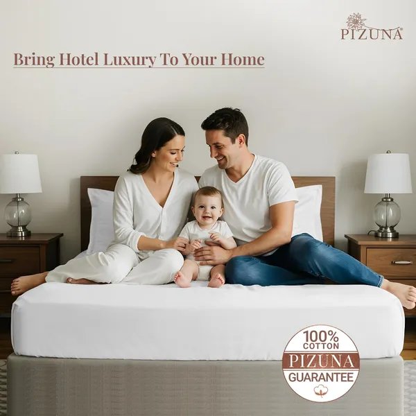 Pizuna_Cotton_Solid_White_King_Flat_Bedsheet