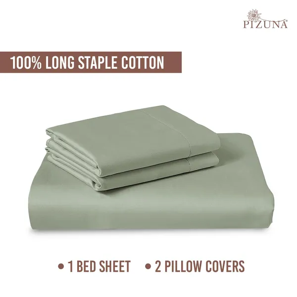 Pizuna_Cotton_Solid_Sea_Foam_King_Flat_Bedsheet