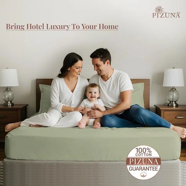 Cotton_Solid_Light_Sage_Super_King_Flat_Bedsheet_With_Pillow_Covers