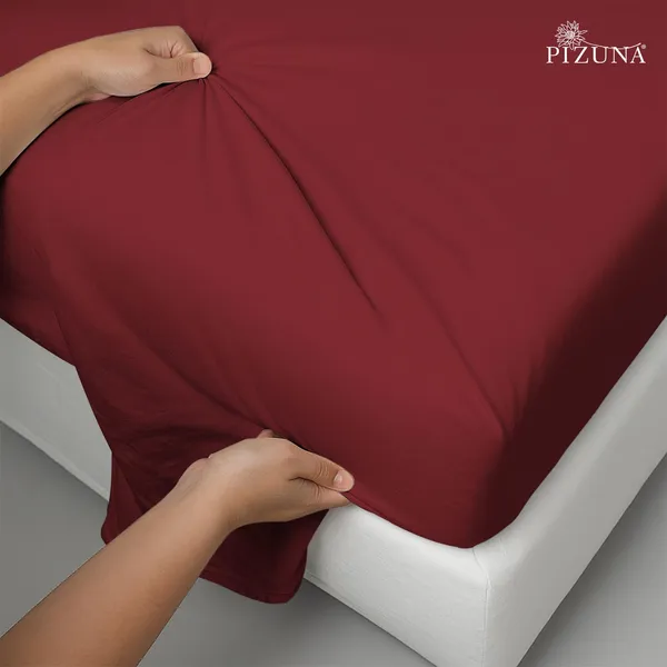 Cotton_Sateen_Solid_Rio_Red_King_Flat_Bedsheet