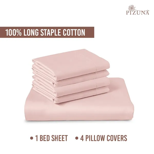 Cotton_Solid_Light_Pink_Super_King_Flat_Bedsheet_With_Pillow_Covers