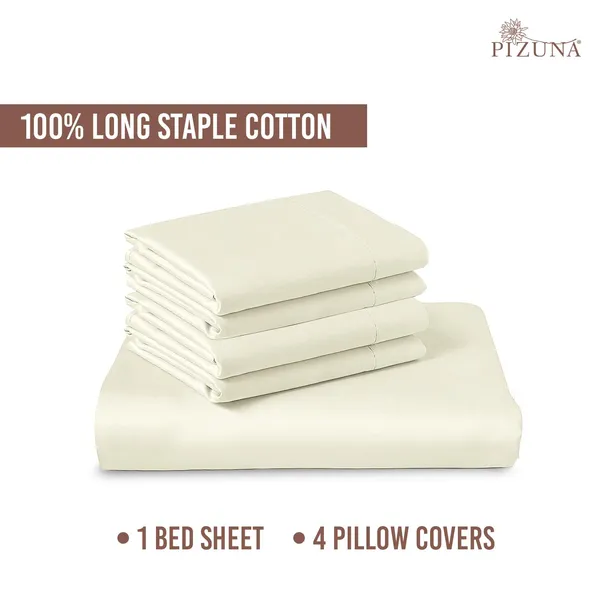 Cotton_Solid_Off_White_Super_King_Flat_Bedsheet_With_Pillow_Covers