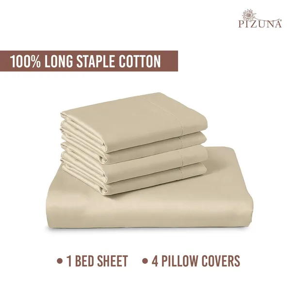 Cotton_Sateen_Solid_Beige_Super_King_Flat_Bedsheet