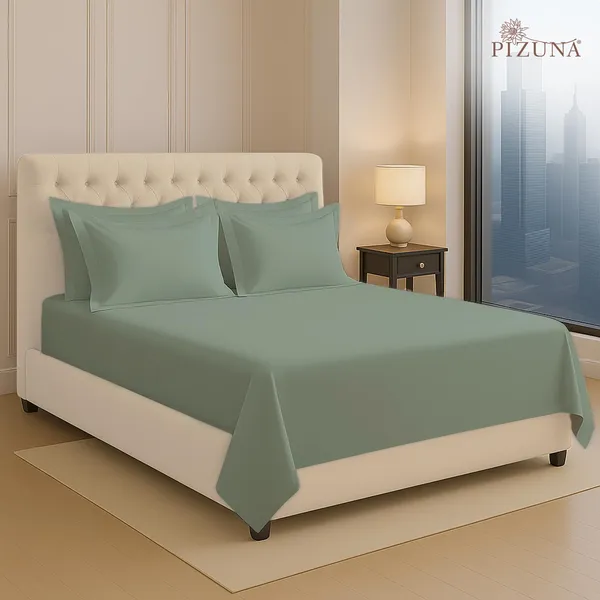 Cotton_Solid_Sea_Foam_Super_King_Flat_Bedsheet