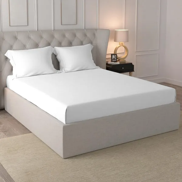 Cotton_Solid_White_Queen_Flat_Bedsheet