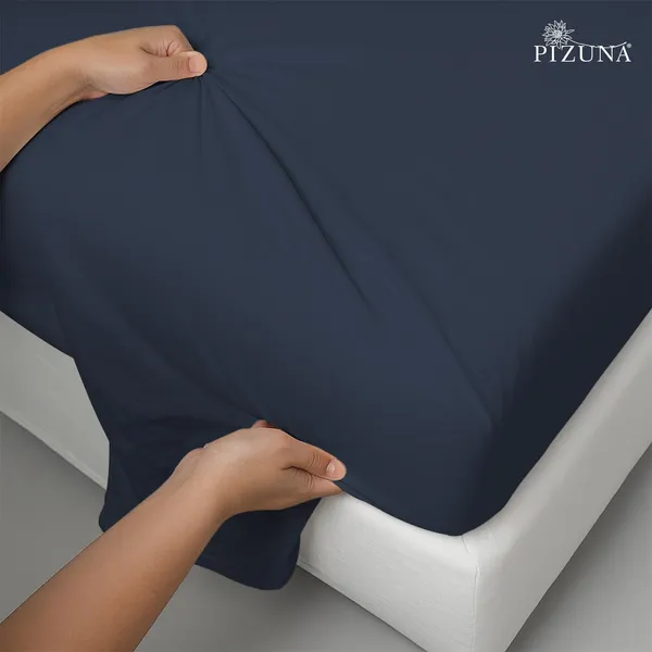 Cotton_Solid_Dark_Blue_Queen_Flat_Bedsheet
