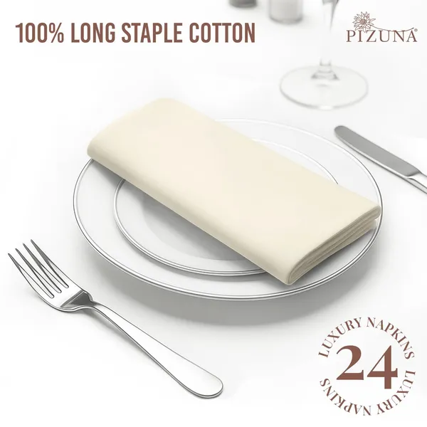 Cotton_Sateen_Solid_Ivory_Dinner_Napkins_Set_Of_24